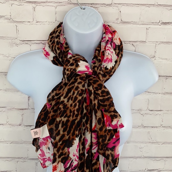 Victoria’s Secret leopard red floral scarf - Picture 3 of 5